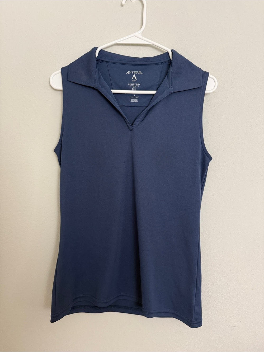Antigua Sleeveless Polo Tank Top - Navy Blue